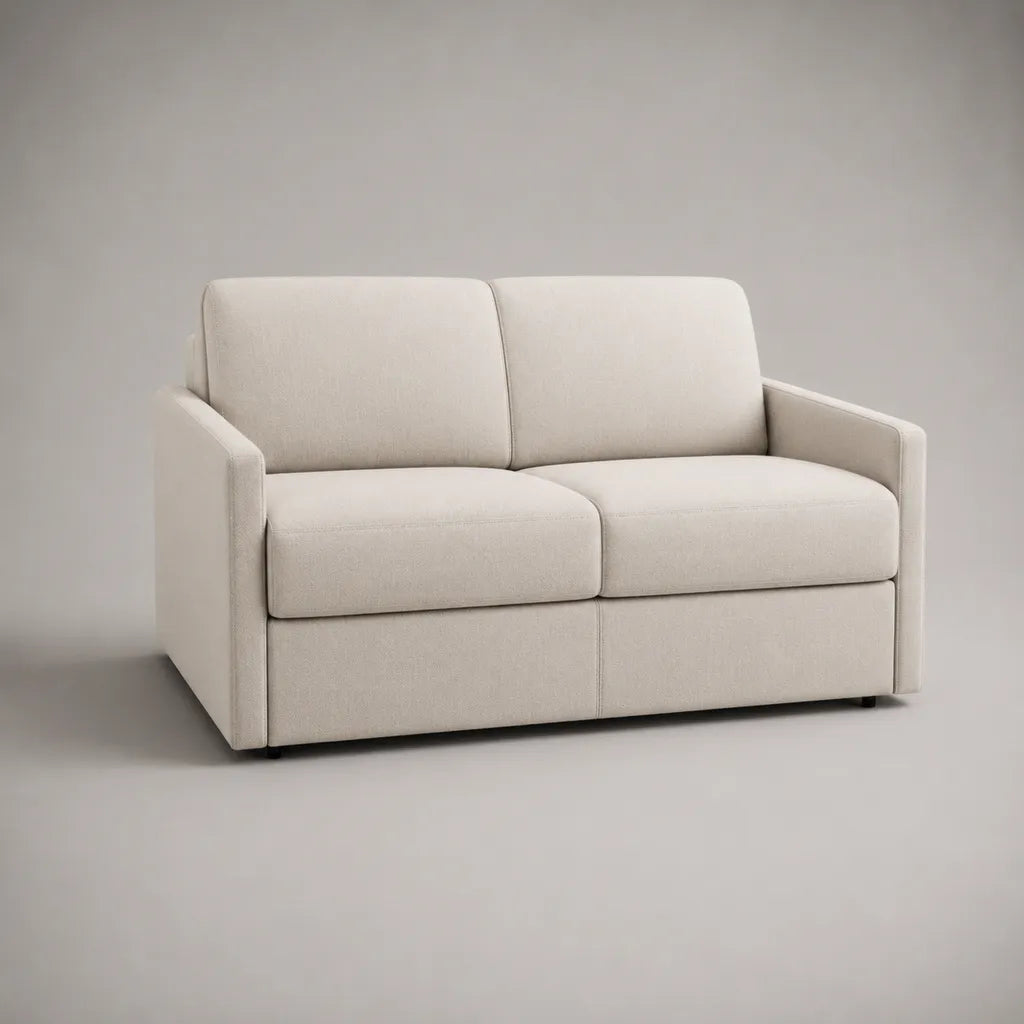 2-Sitzer-Sofa mit Polyesterbezug, 158 × 86 × 84 cm, Cremeweiß